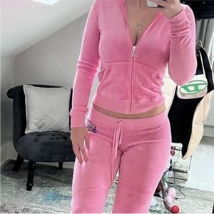 Juicy couture pink velour zip up